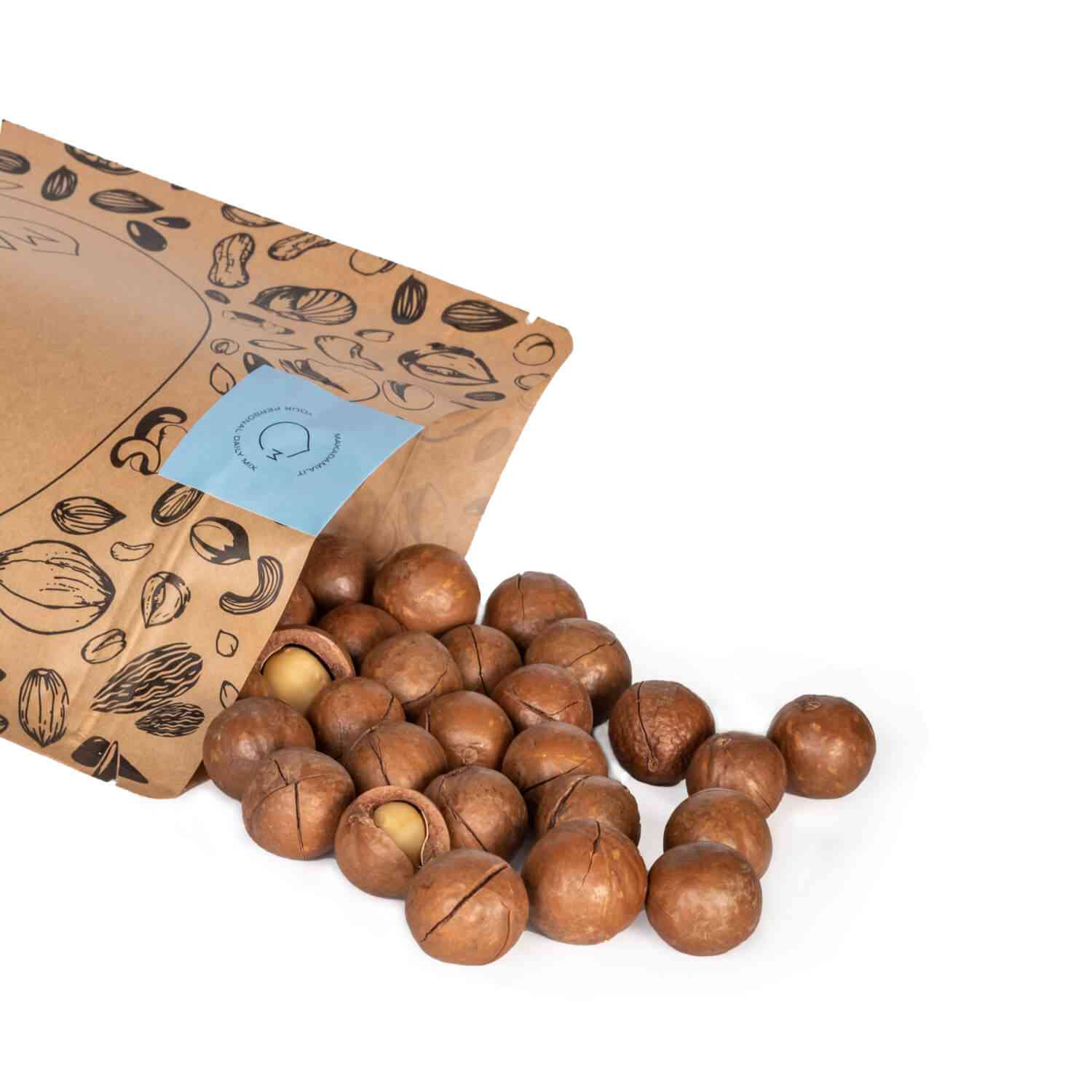 Macadamia mit vorgeknackter Schale