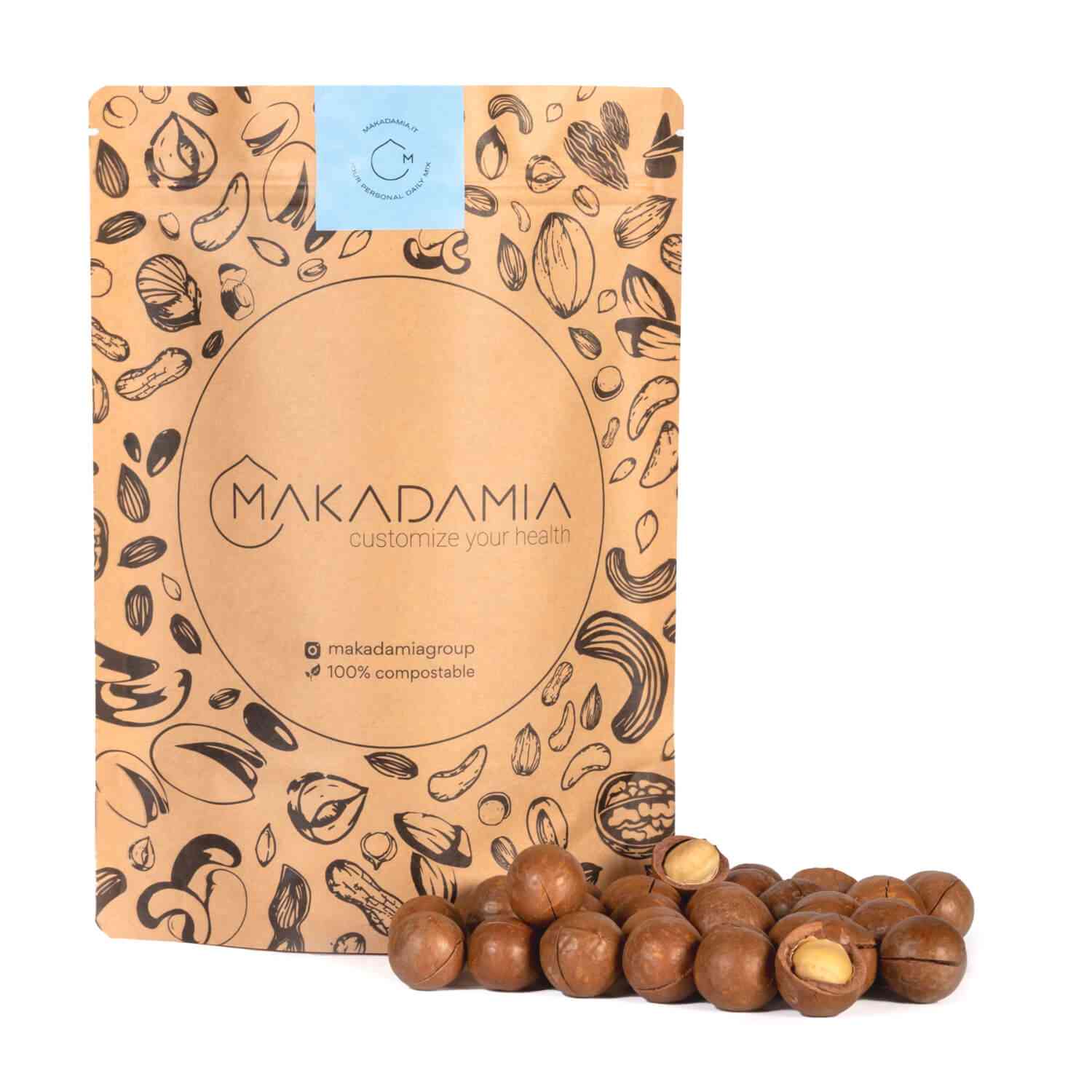 Macadamia mit vorgeknackter Schale