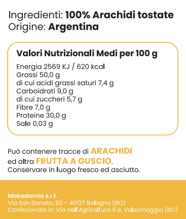 etichetta burro di arachidi