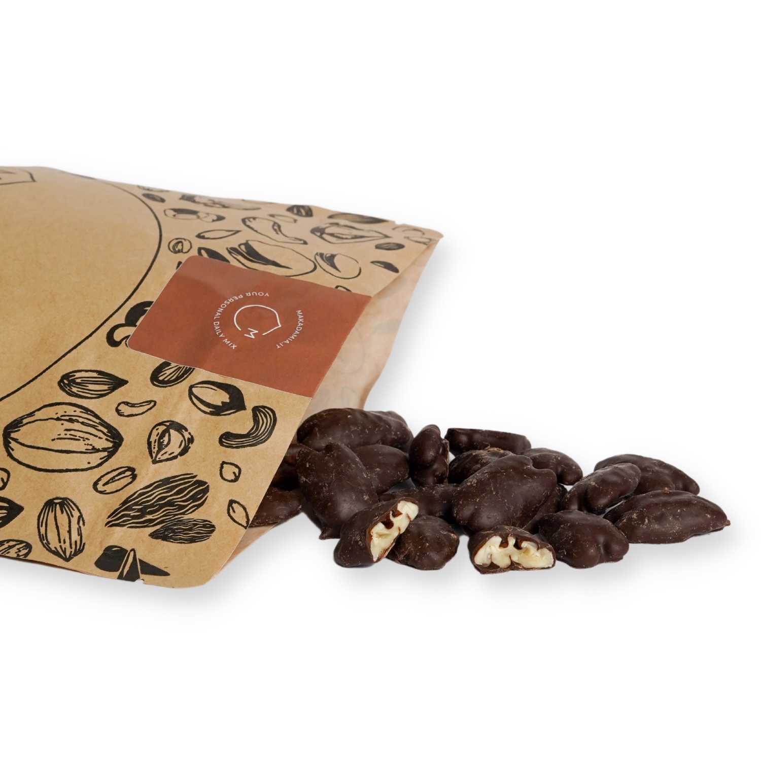 noci pecan ricoperte di cioccolato in busta