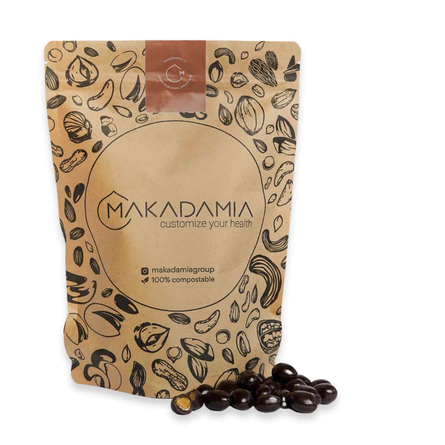 pistacchi ricoperti di cioccolato makadamia