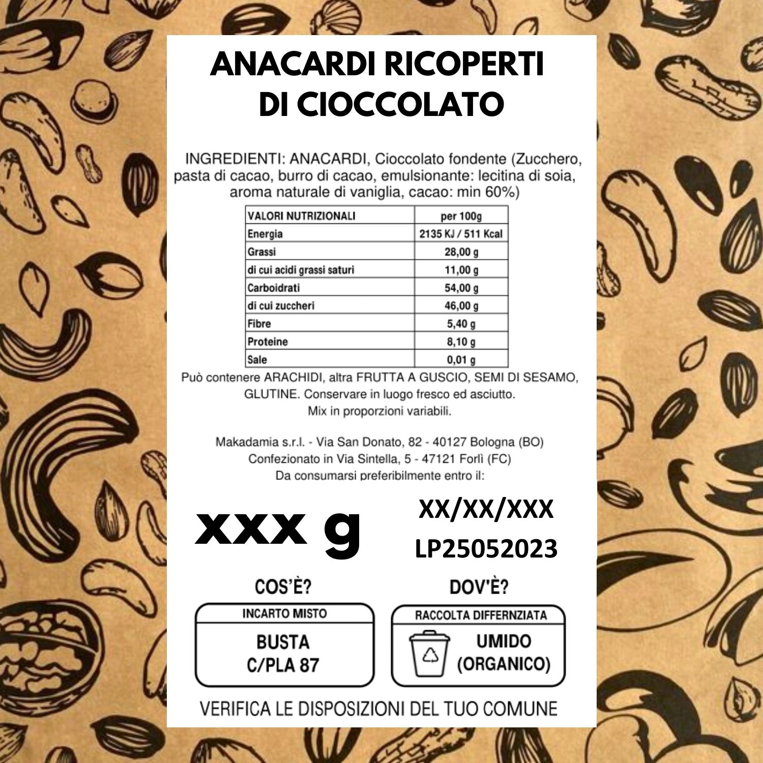 Anacardi ricoperti di cioccolato