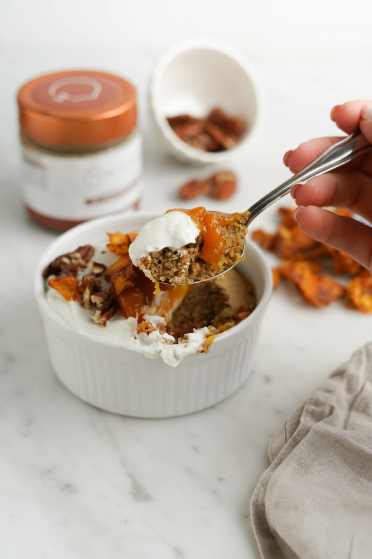 Baked Oats pesca e noci pecan