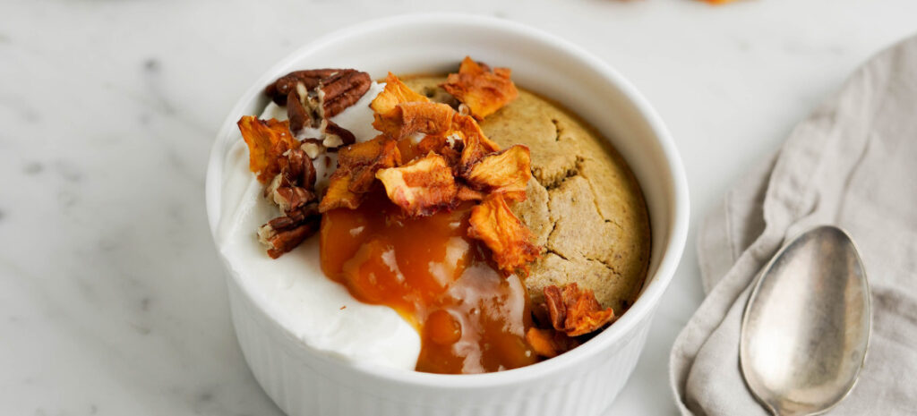 Baked Oats pesca e noci pecan