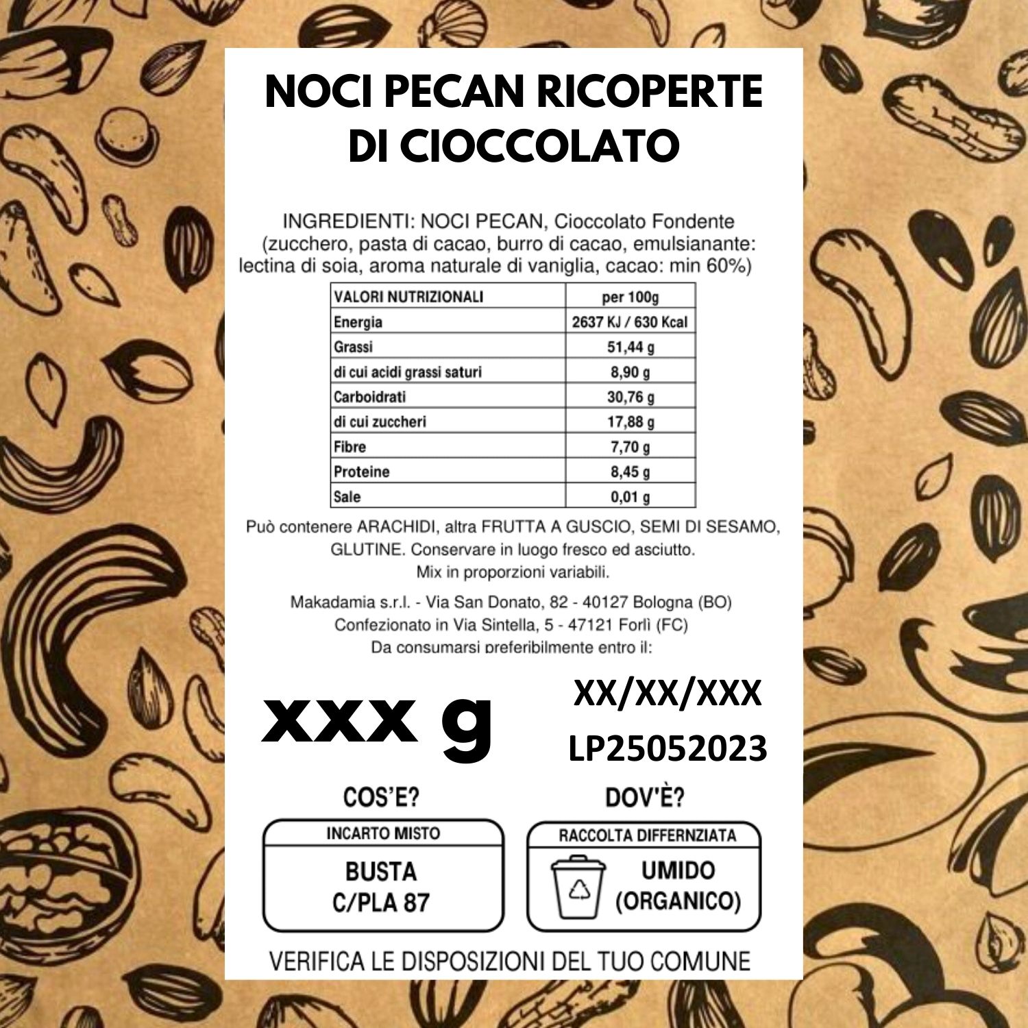Noci Pecan ricoperte di cioccolato