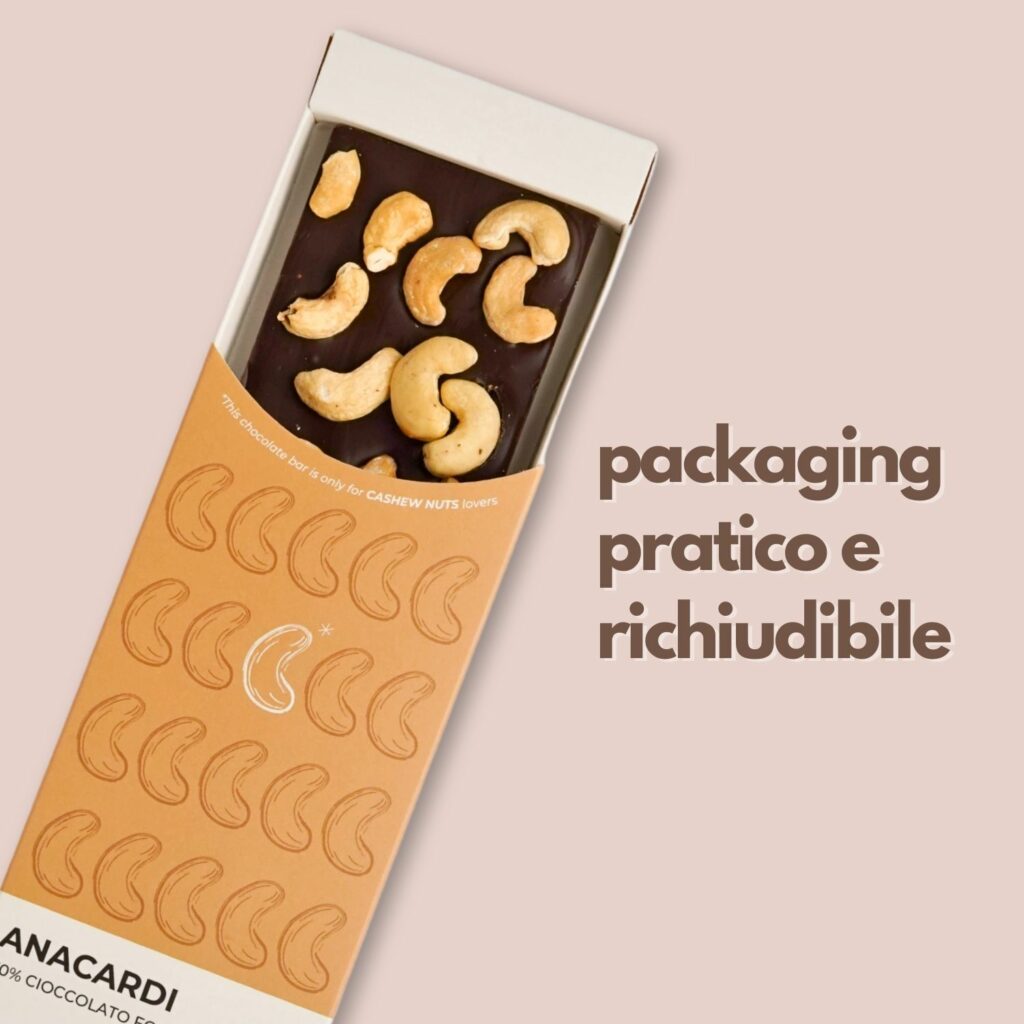 tavolette di cioccolato e anacardi makadamia