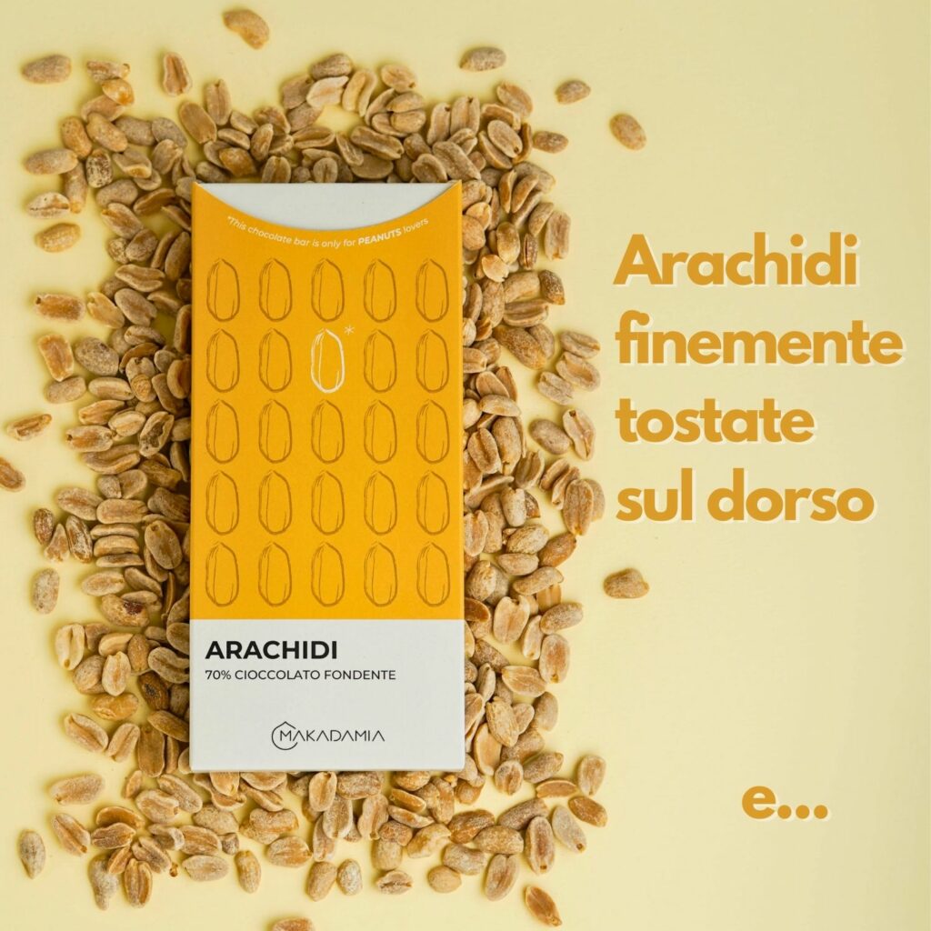 tavolette di cioccolato e arachidi makadamia