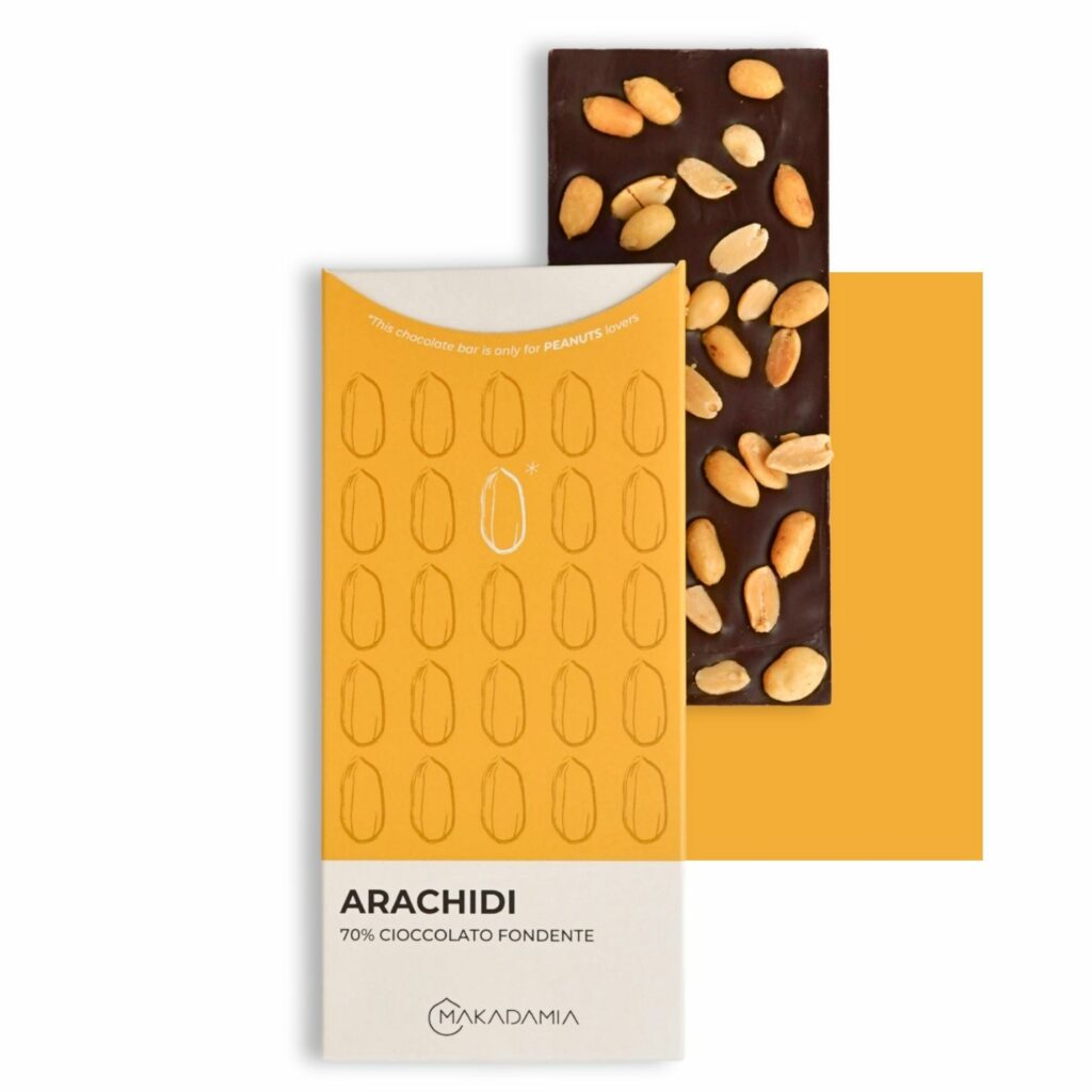tavolette di cioccolato e arachidi makadamia