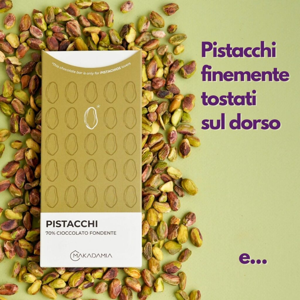tavolette di cioccolato e pistacchio makadamia
