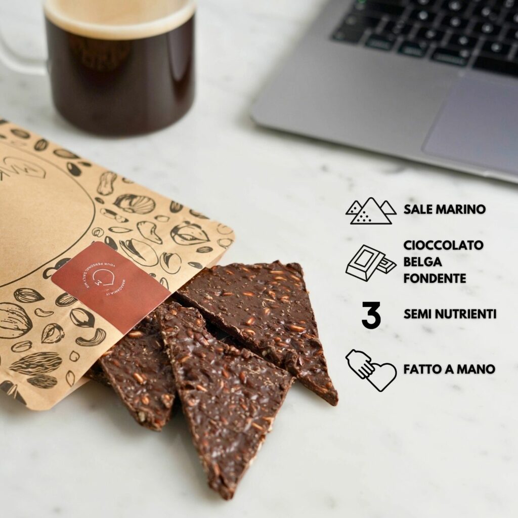 crackers di semi e cioccolato