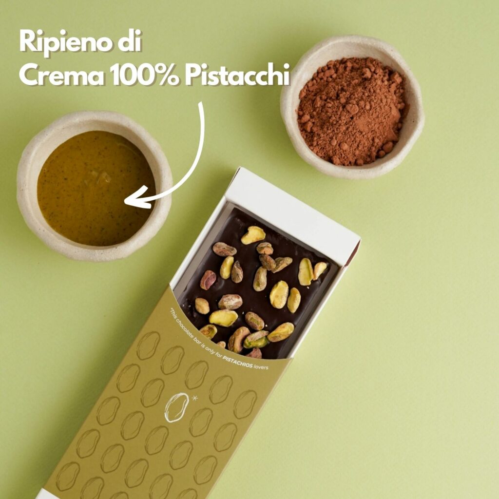 tavolette di cioccolato e pistacchio makadamia