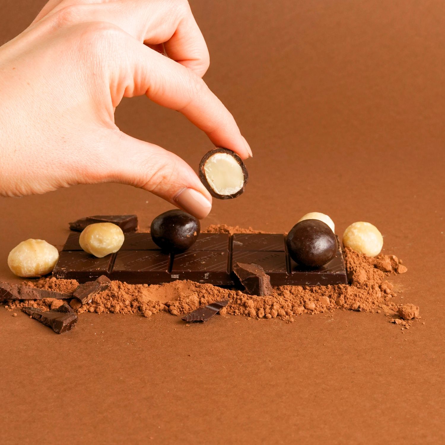 Noci di Macadamia ricoperte di cioccolato