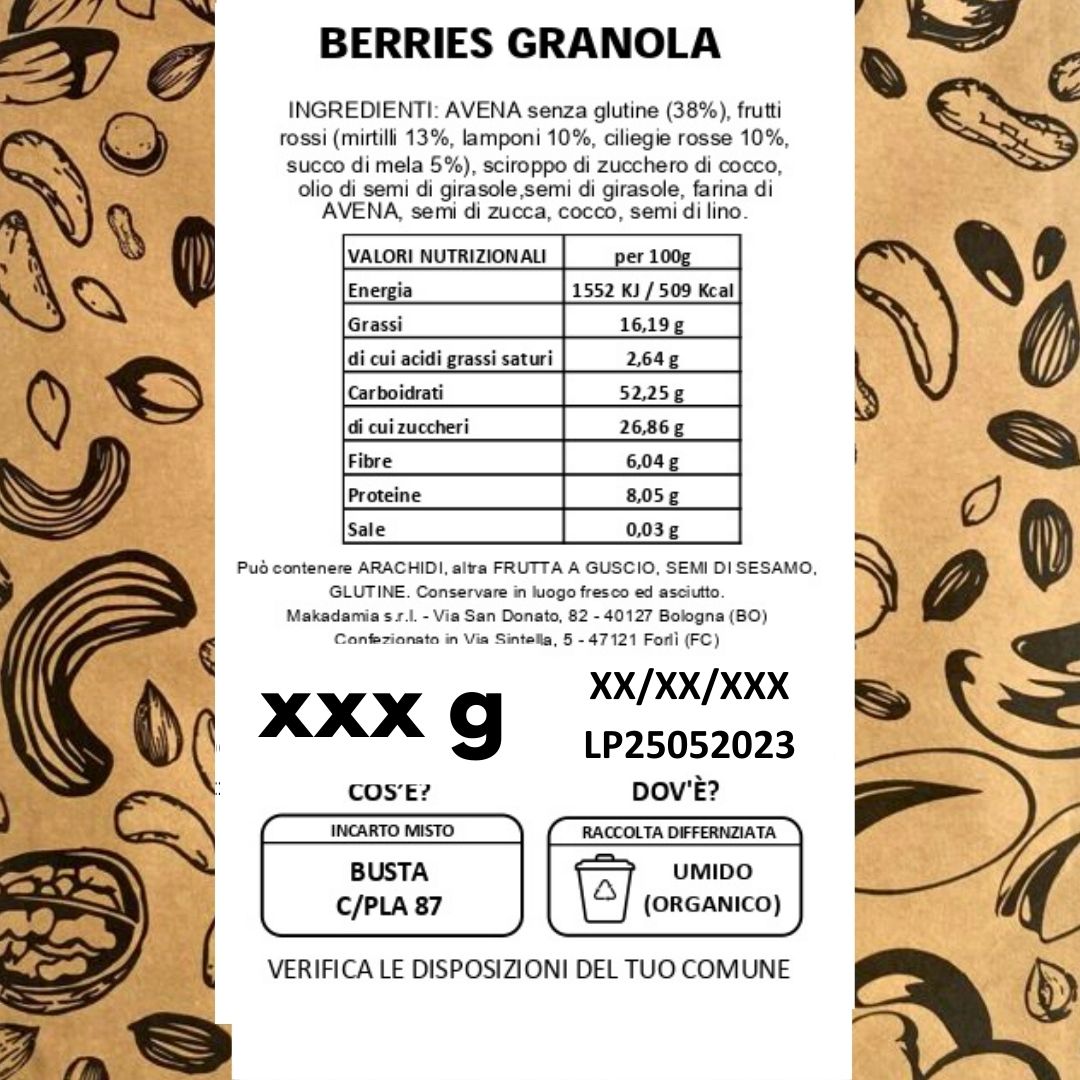 BERRIES GRANOLA makadamia