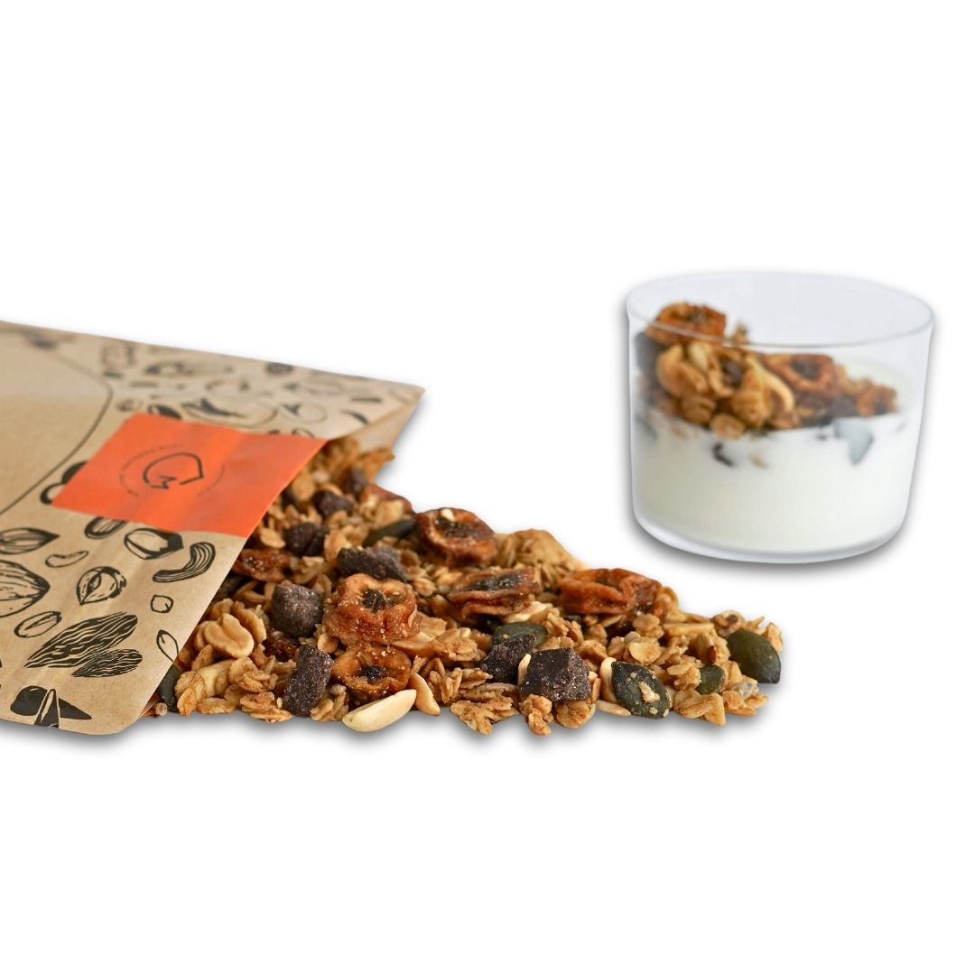 CHOCO BANANA GRANOLA makadamia