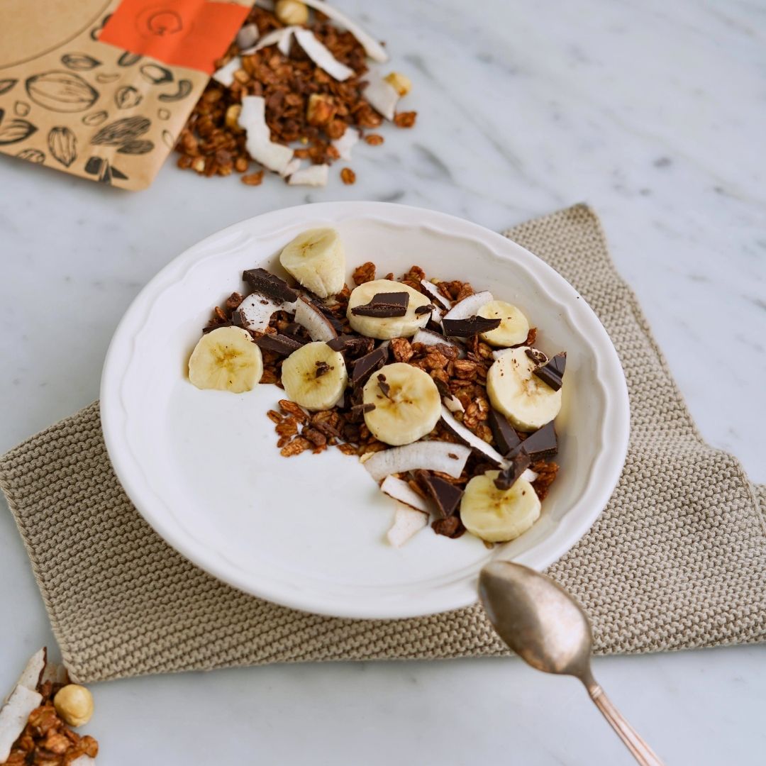 CHOCO BANANA GRANOLA makadamia