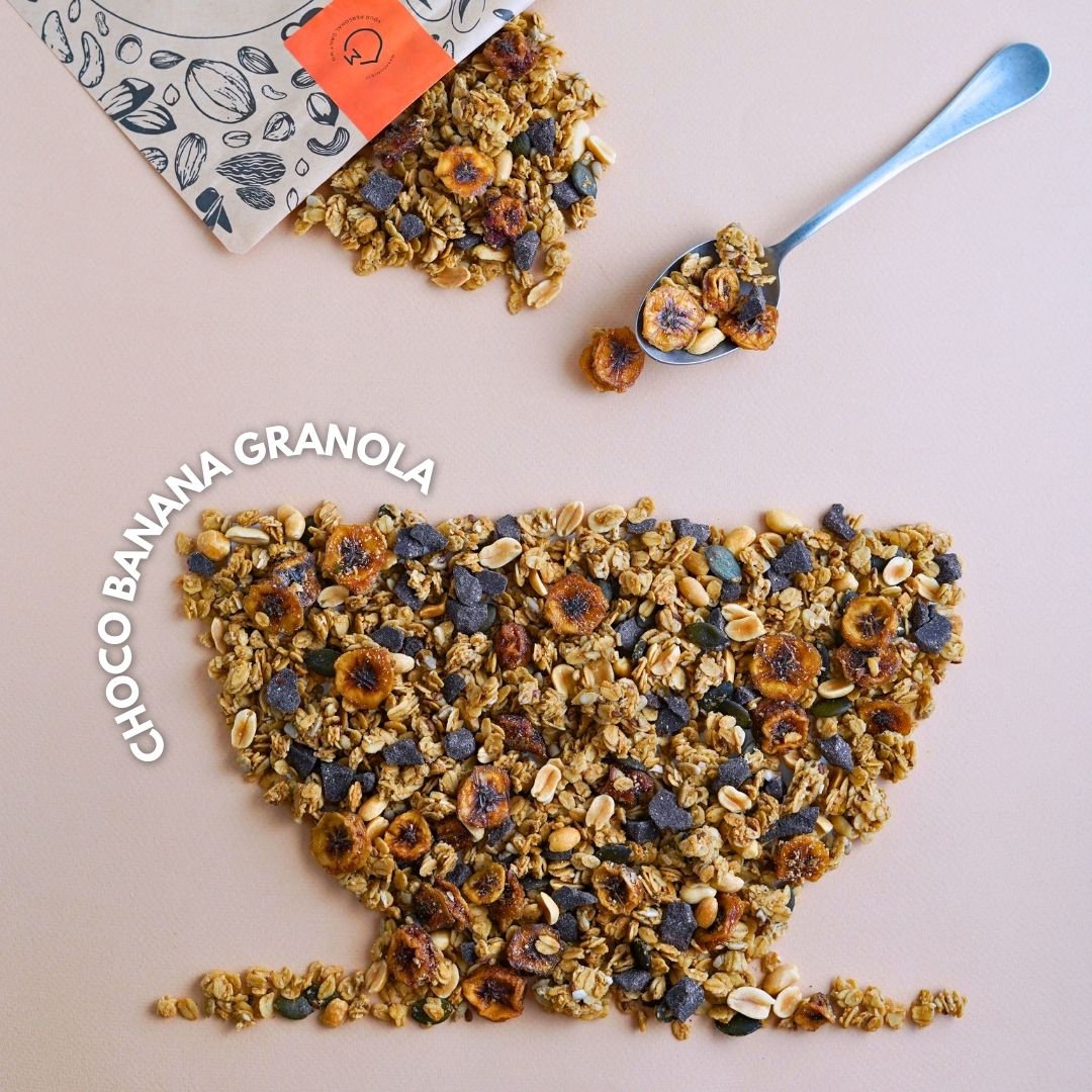 CHOCO BANANA GRANOLA makadamia
