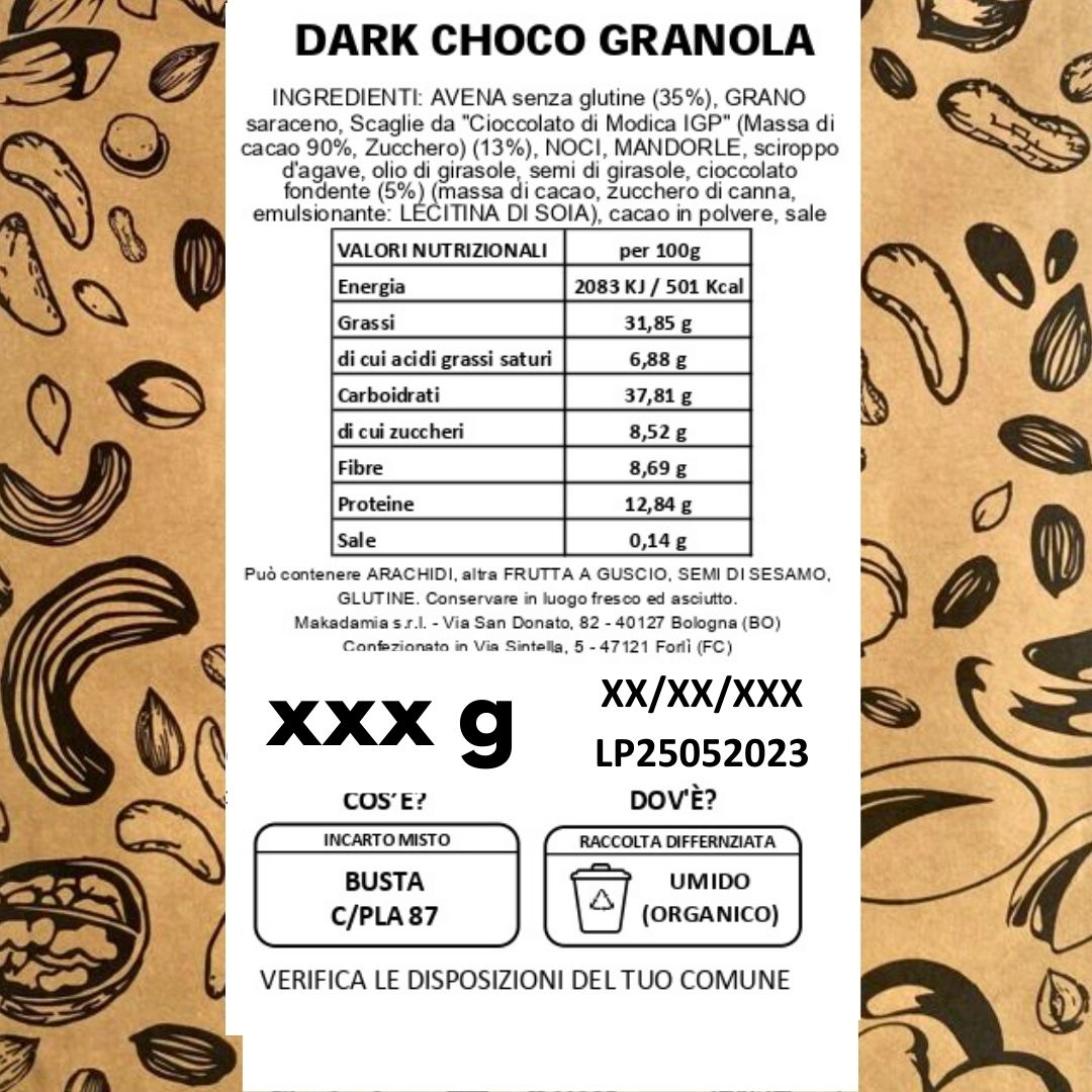 DARK CHOCO GRANOLA makadamia