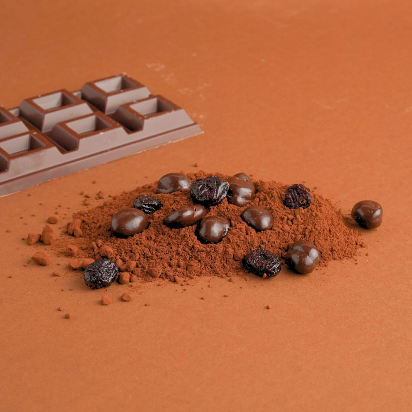 Mirtillo rosso ricoperto di cioccolato