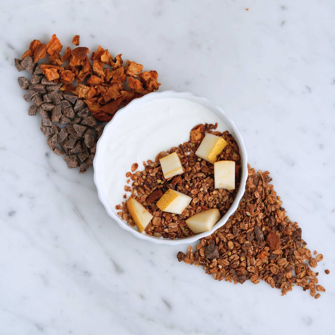 granola pere e cioccolato