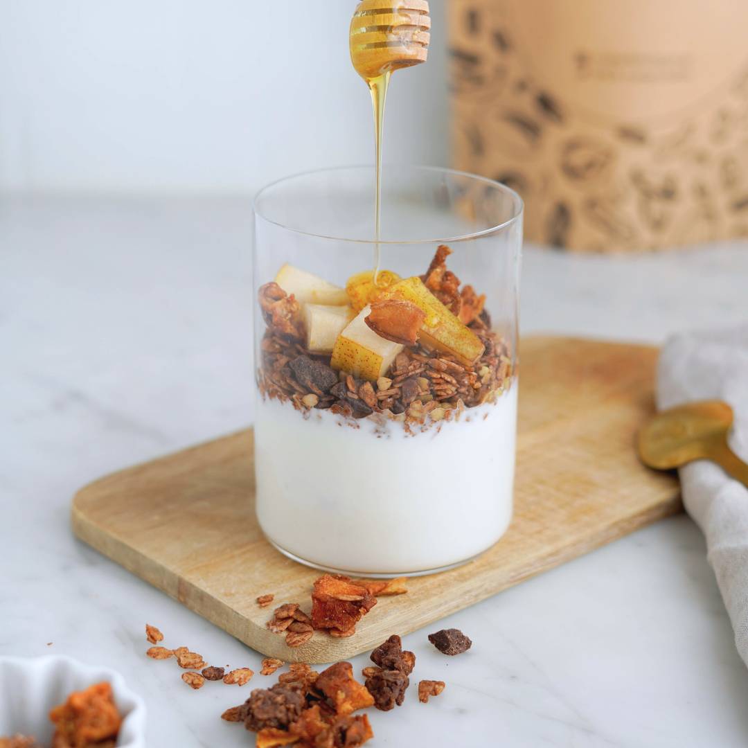 granola pere e cioccolato