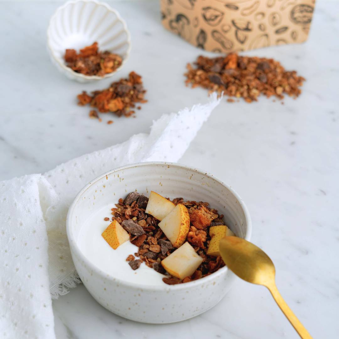 granola pere e cioccolato