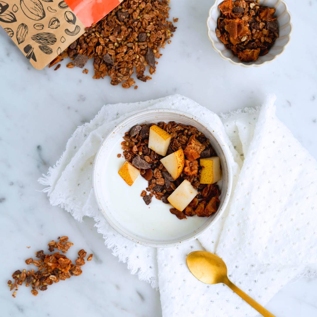 granola pere e cioccolato