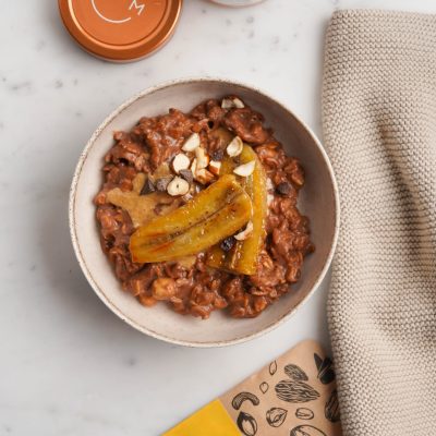 Porridge cioccolato e banana